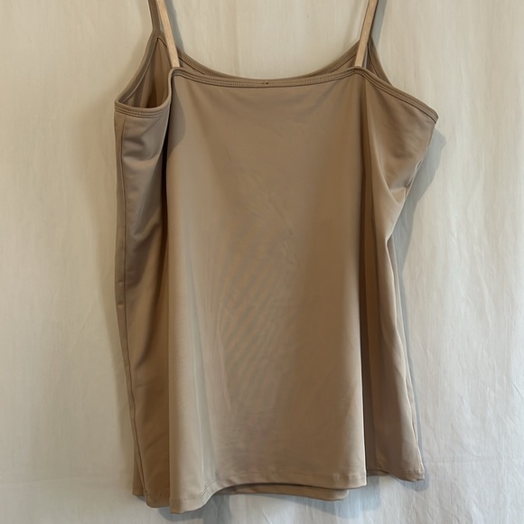 Kristin Marie Ladies Tank 1X Tan Shelf Bra Adjustable Spaghetti Straps - Picture 2 of 4